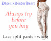 Lace split pants - white
