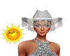 Silver Fancy Cowgirl Hat