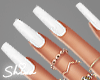 🩷 White Nails & Rings