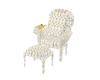 DreamLuxe wh/gld chair