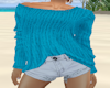 JT Sweater Shorts Teal 1