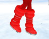 red shiny neko boots
