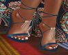 Boho Chic Blue Heels