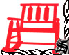 a red rockin chair