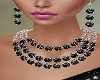 Black Glit Necklace Set