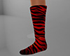Red Orange Socks Tiger Stripe TALL (F)