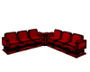 (1M) Red 6 seater sofa