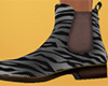Gray Tiger Stripe Chelsea Boots (F)