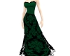 Green Black Damask Dress