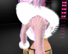 Pink fishnet white fur