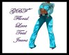 GBF~ Teal Floral Jeans