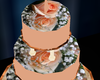 peach&rose wedding cake