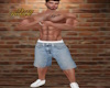 faded blue jean shorts