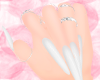 ♡ White Nails + Rings