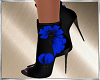 Black Shoes+Blue flower