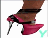 pink and black highhells