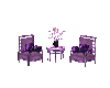 purple table and chairs