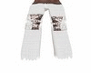 white wide cut pants