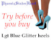 Lgt Blue Glitter heels