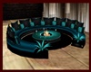 Teal round sofa