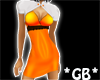 Orange Dress W Wte Shrug