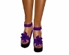Purple Black flower heel