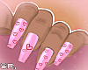 (S) Pink Lovecore Nails