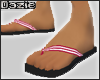 Pink Striped Flip Flops