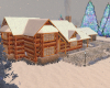 Snowy Winter Log Home