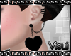 V| Heart Ear Cuffs Black