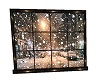 falling snow window
