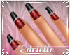 E~ Glam Nails Blk Red