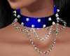 Spiked Chokers Blue