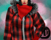 D Red Black Winter Coat