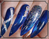 BlueCrystalAcrylic Nails