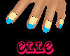 ~Elle~ Blue Tip Nails
