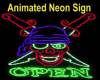 (J)Neon Pirate Open Sign