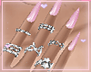 Pink Nails + Rings