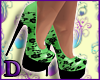 D Green Floral Shoes