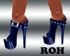 Blue STUDDED heels ROH