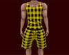 Yellow PJs Plaid Short M