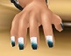 BlueGlitter Fade Nails