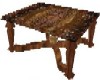 wood and bronze table