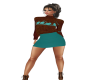 Brown Teal Sweater Skirt