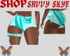 A Teal Swirl Silk Shorts
