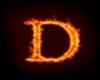 Flaming Letter D