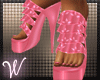 *W* Pink Ruffle Heels
