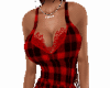 Red  plaid lace top