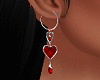 Silver Earring+Red