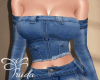 Set Ripped Denim Sleeved